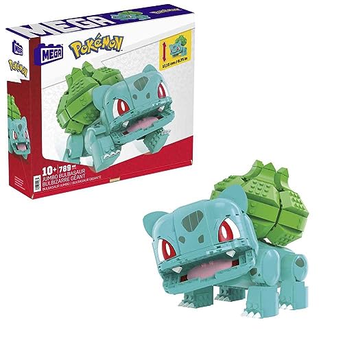 MEGA Pokmon Action Figure Building Toys for Kids, Jumbo Bulbasaur with 355 Pieces, Buildable and Poseable, 7 inches, 7 Year Old Gift Idea