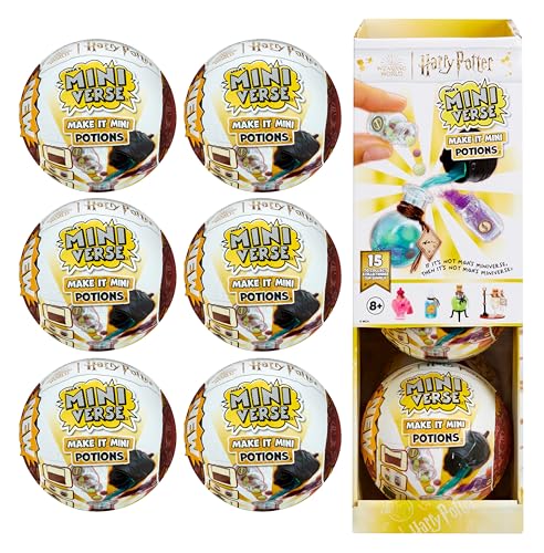 Make It Mini Potions Harry Potter Party Pack 6 Pack Mini Collectibles - MGA's Miniverse, Blind Packaging, DIY, Resin Play, Replica Potions, NOT EDIBLE, Collectors, 8+