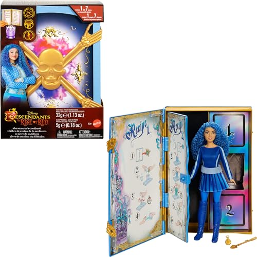 Mattel Disney Descendants: The Rise of Red Doll Playset, The Sorcerers Cookbook with Princess Chloe Charming, Daughter of Cinderella, Mix for Surprise