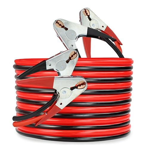 ABN Jumper Cables, 25ft Long, 2-Gauge, 600 AMP Commercial Automotive Vehicle Booster Cables Motorcycle Car ATV