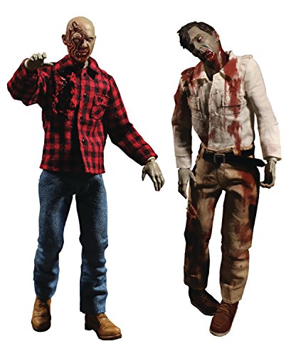 Mezco Toys One: 12 Collective: Dawn of The Dead Fly Boy Plaid Zombie Action Figure 2 Pack