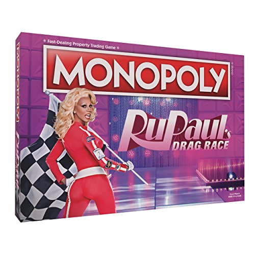 Monopoly RuPauls Drag Race Officially Licensed Collectible Board Game Play as Checkered Flag, Lipstick, Roll of Duct Tape, and More Based On Hit Reality TV Series for 6 Players