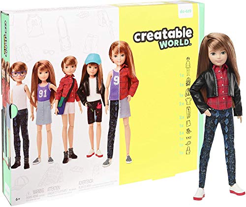 Creatable World Deluxe Character Kit Customizable Doll, Copper Straight Hair