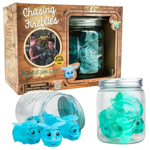 Toysmith Chasing Fireflies Kids Game - The Game of Shine Seek - Interactive Games for Kids - Indoor Outdoor Game - for Ages 3+, Blue,Green