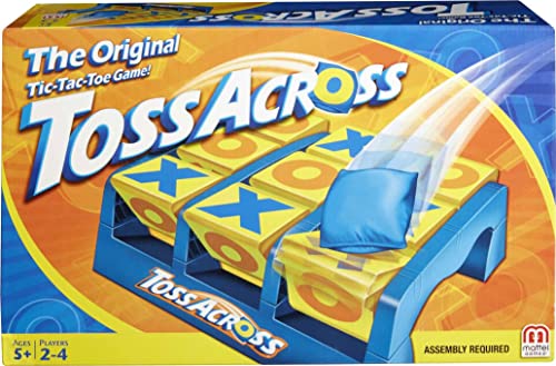 Mattel Games Toss Across Kids Outdoor Game, Bean Bag Toss for Camping Family Nights, Get 3-in-a-Row for 2 to 4 Players