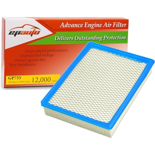 EPAuto GP755 CA8755A Replacement for Cadillac/Chevrolet/GMC Panel Engine Air Filter for Silverado1999-2019,Suburban2000-2019,Tahoe2000-2019,Sierra1999-2019,Yukon2000-2019