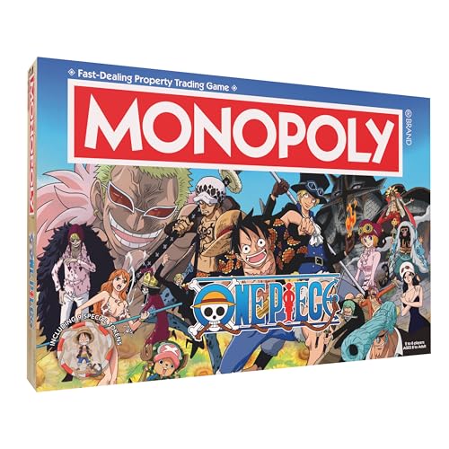 Monopoly: One Piece Edition Board Game Buy, Sell, Trade with Popular Characters from The Manga Anime Series Featuring 9 Miniature Tokens Officially Licensed Merchandise and Collectible