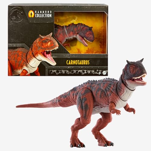 Mattel Jurassic World Fallen Kingdom Hammond Collection Dinosaur Action Figure, Carnotaurus Dino Toy with Articulation Glass Eyes, 17-inch