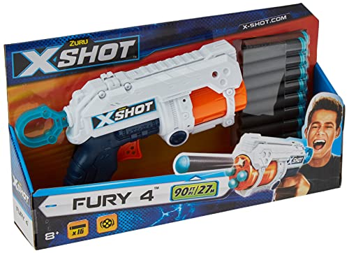 XShot Excel Fury 4 Foam Dart Blaster 16 Darts by ZURU