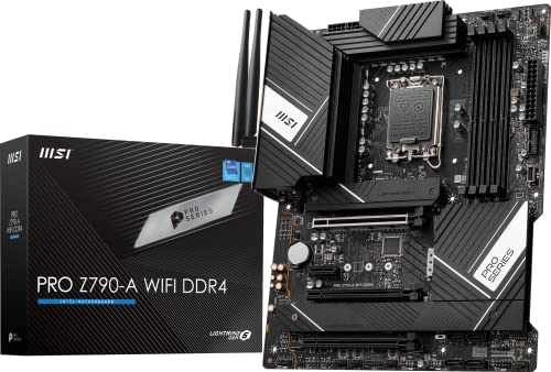 MSI PRO Z790-A WiFi DDR4 ProSeries Motherboard Supports 12th/13th/14th Gen Intel Processors, LGA 1700, DDR4, PCIe 5.0, M.2, SATA 6G, 2.5Gbps LAN, USB 3.2 Gen2, Wi-Fi 6E, Bluetooth 5.3, ATX