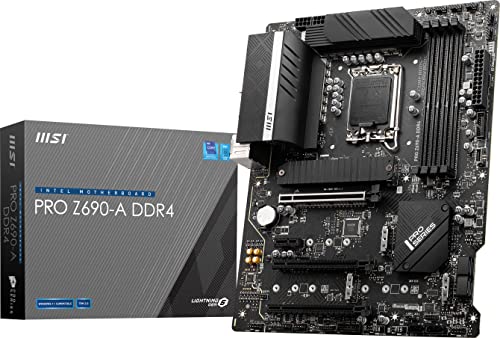 MSI PRO Z690-A DDR4 ProSeries Motherboard ATX, 12th Gen Intel Core, LGA 1700 Socket, DDR4, PCIe 4, CFX, M.2 Slots