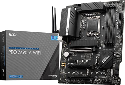 MSI PRO Z690-A WiFi ProSeries Motherboard 12th/13th/14th Gen Intel Core, LGA 1700 Socket, DDR5, PCIe 5, 2.5G LAN, M.2 Slots, Wi-Fi 6E, Bluetooth 5.3, ATX