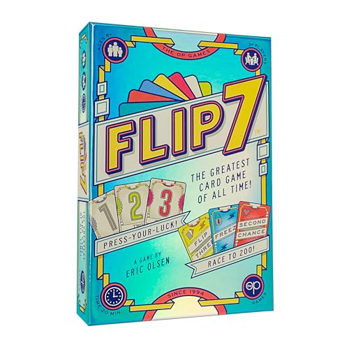 USAOPOLY Flip 7, Fast Fun Card Game, Great for Family Game Night, Ages 8+, 3+ Players, 20 Minutes