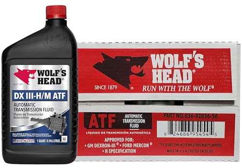 Wolf's Head DX III-H/M Automatic Transmission Fluid 836-92836-56 1 Quart Bottle, Pack of 12