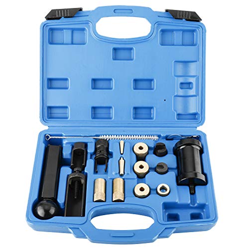 8MILELAKE 18Pcs Fuel Injector Puller Kit, Injector Seal Installer Removal Set, Garage Service Tools Compatible with Audi VW Skoda