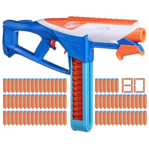 Nerf N Series Infinite Dart Blaster, 80 Nerf N1 Darts Compatible Only with Nerf N Series Blasters, 40 Dart Fast Load Battle Belt, Ages 8+