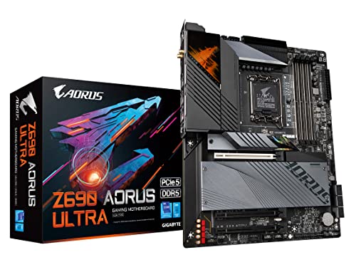 GIGABYTE Z690 AORUS ULTRA LGA 1700/ Intel Z690/ ATX/ DDR5/ Quad M.2/ PCIe 5.0/ USB 3.2 Gen2X2/ Type-C/ WiFi 6/ 2.5GbE LAN/ Gaming Motherboard