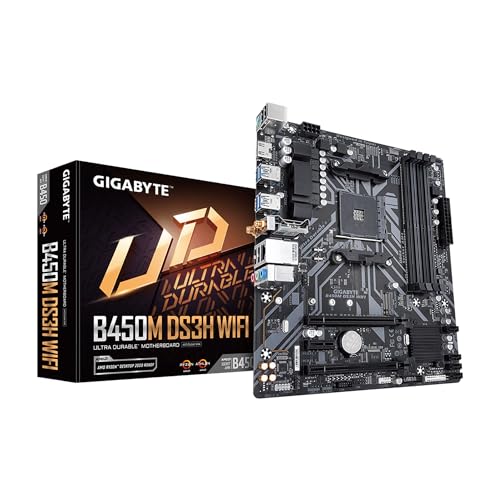 Gigabyte B450M DS3H WiFi AM4//AMD/B450/mATX/SATA 6GB/s/USB 3.1/HDMI/Wifi/DDR4/Motherboard