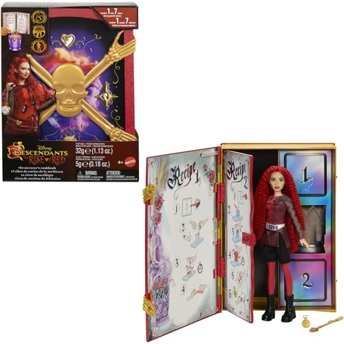 Mattel Disney Descendants: The Rise of Red Doll Playset, The Sorcerers Cookbook with Red, Daughter of Queen of Hearts, Mix for Slime Surprises
