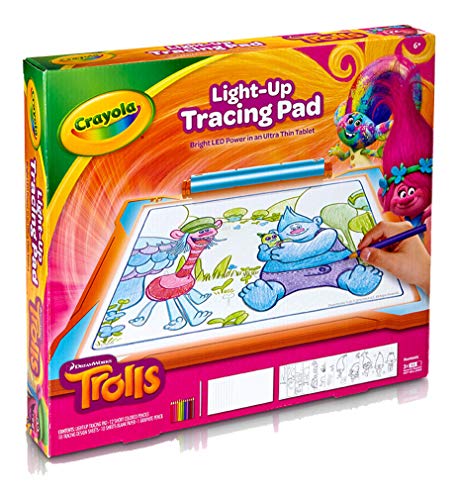 Crayola Trolls Light Up Tracing Pad, Tracing Light Box for Kids, Sketching Drawing Kit, Trolls Toys for Girls Boys, Ages 6+