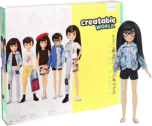 Creatable World Deluxe Character Kit Customizable Doll, Black Straight Hair