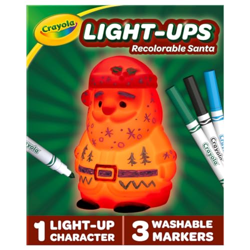 Crayola Light-Ups - Santa, Light Up Santa Toy, Reusable Holiday Craft, Glow in The Dark, Indoor Holiday Decoration, Stocking Stuffer, Gift