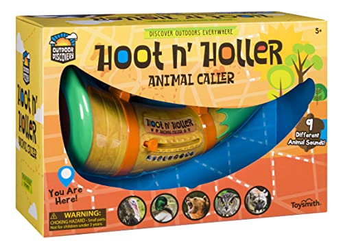 Toysmith Outdoor Discovery, Hoot-N-Hollar Animal Caller, 9" Horn With 9 Animal Sounds, For Boys Girls Ages 5+