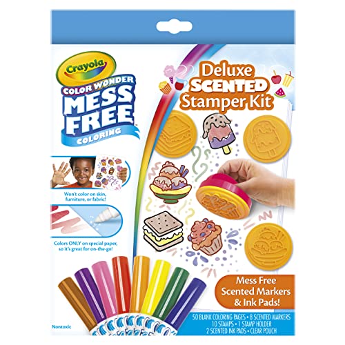 Crayola Color Wonder Mess Free Coloring Set, 50 Blank Coloring Pages, Scented Color Wonder Stamps and Markers, Refill Set