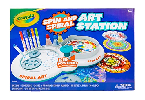 Crayola Spin Spiral Art Station, DIY Crafts, Toys for Boys Girls, Gift, Age 6, 7, 8, 9