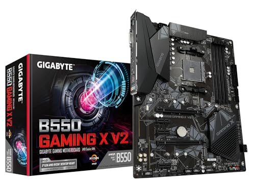 Gigabyte B550 Gaming X V2 AMD Ryzen 5000/B550/ATX/M.2/HDMI/DVI/USB 3.1 Gen 2/DDR4/ATX/Gaming Motherboard, 128 GB