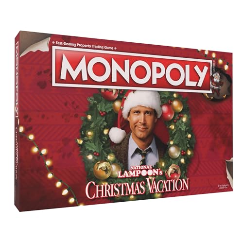 Monopoly National Lampoons Christmas Vacation, Featuring Themed Tokens Squirrel, Egg Nog Glass, Chainsaw More, 2-6 Players, Ages 15+, Play Time 60+, Officially Licensed National Lampoons Board Game