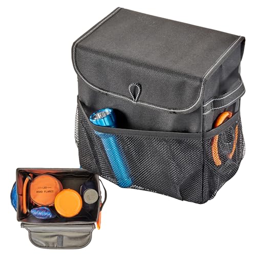 High Road Carganizer Car Storage Organizer with Lid - Multipurpose Small Car Storage Box, Back or Front Seat Organizer, Auto Console or Trunk Organizer - Univeral Fit in All Vehicles
