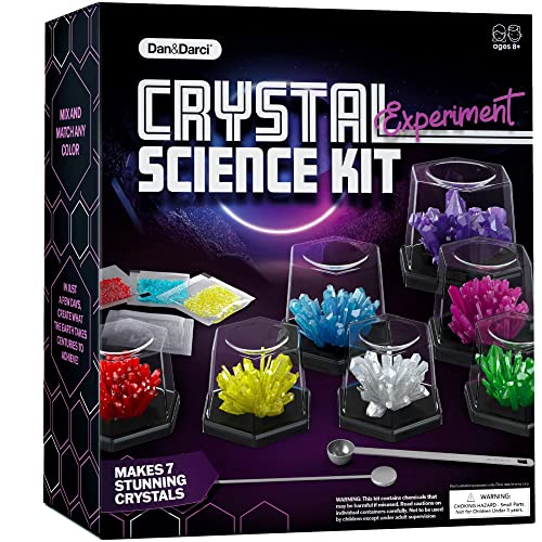 DanDarci Crystal Growing Kit for Kids - Science Experiments Gifts for Boys Girls Ages 8-14 Year Old - Toys Teen Age Boy/Girl Arts Crafts Kits - Cool Projects Ideas 8 9 10 11 12 Yr Olds
