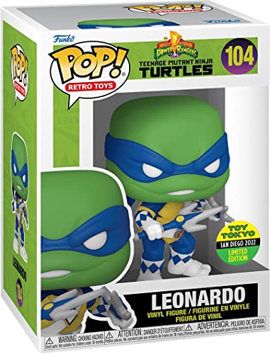 Funko Pop! Comics: Mighty Morphin Power Rangers/Teenage Mutant Ninja Turtles - Leonardo - 104 Convention Exclusive