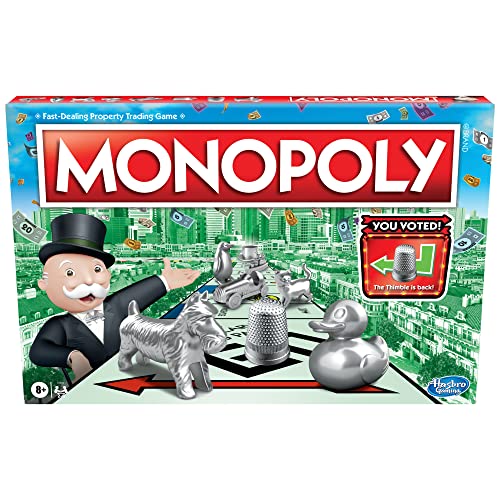 Monopoly Game, Family Board Games for 2 to 6 Players Kids Ages 8 and Up, Includes 8 Tokens Token Vote Edition