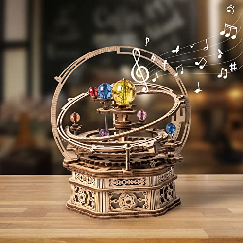ROKR 3D Wooden Puzzles for Adults Mechanical Music Box-Starry Night, DIY Rotating Music Box Model Building Kits for Teens, DIY Crafts/Hobbies/Gifts Desk Decor for Boys Ages 14+ Starry Night