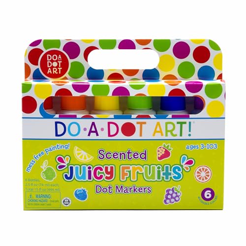 Fruit Scented Washable Dot Markers for Kids and Toddlers Educational Set of 6 Pack by Do A Dot Art, The Original Dot Marker