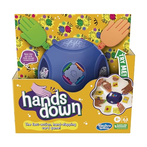Hands Down Game, Fast-Paced Hand-Slapping Kids Game, Fun Family Card Game for Ages 6 and Up, Game for 3-4 Players