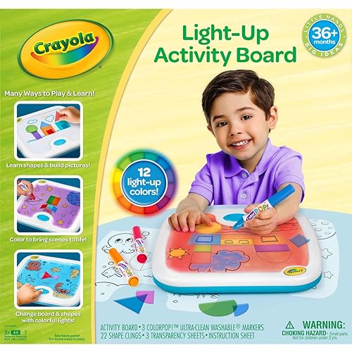 Crayola Light Up Activity Board, Sensory Toy for Toddlers Kids, Light Box, Light Up Coloring Board, Toys Gifts for Kids, 3+