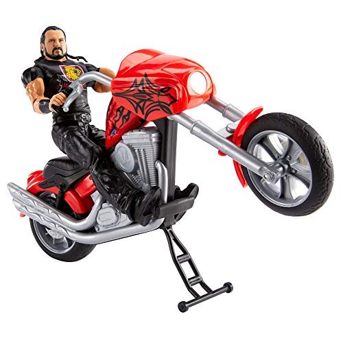 Mattel WWE Wrekkin' Slamcycle Vehicle Action Figure Playset with Toy Motorcycle Drew McIntyre 6-inch Collectible, Wheelie Action Breakaway Parts