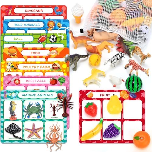 iHarPro Sorting Toys for Toddlers, Montessori Toys Preschool Learning Activities for Kids, Autism Sensory Toys Educational Multiple Themes Fine Motor Sorting Games for 3+ Year Old Boys and Girls