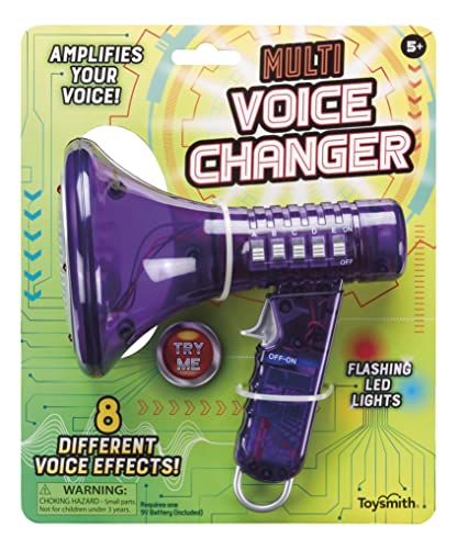 Toysmith Tech Gear Multi Voice Changer Amplifies Voice with 8 Fun Effects, Fun Toy or Gift for Kids Ages 5+- Christmas Gifts, Stocking Stuffer, 6.5, Colors May Vary