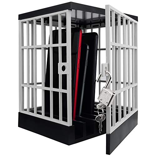 Gemaxvoled Cell Phone Jail Lock Box, Gold Mobile Phones Prison Lockable Cage for Classroom Family Time Party Fun Novelty Gift Idea