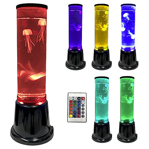 EasyGo Product Jelly Bubble Tube Floor Fish Aquarium Birthday Lava Style Moon Kids Room Lamp, Jelly Fish Jellyfish Bubble Tube Fish Aquarium Lamp