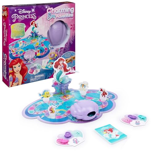 Spin Master Games, Disney Princess, Little Mermaid Charming Sea Adventure Game, Disney Game, Family Game Night, Christmas Gifts for Kids, for Ages 4+