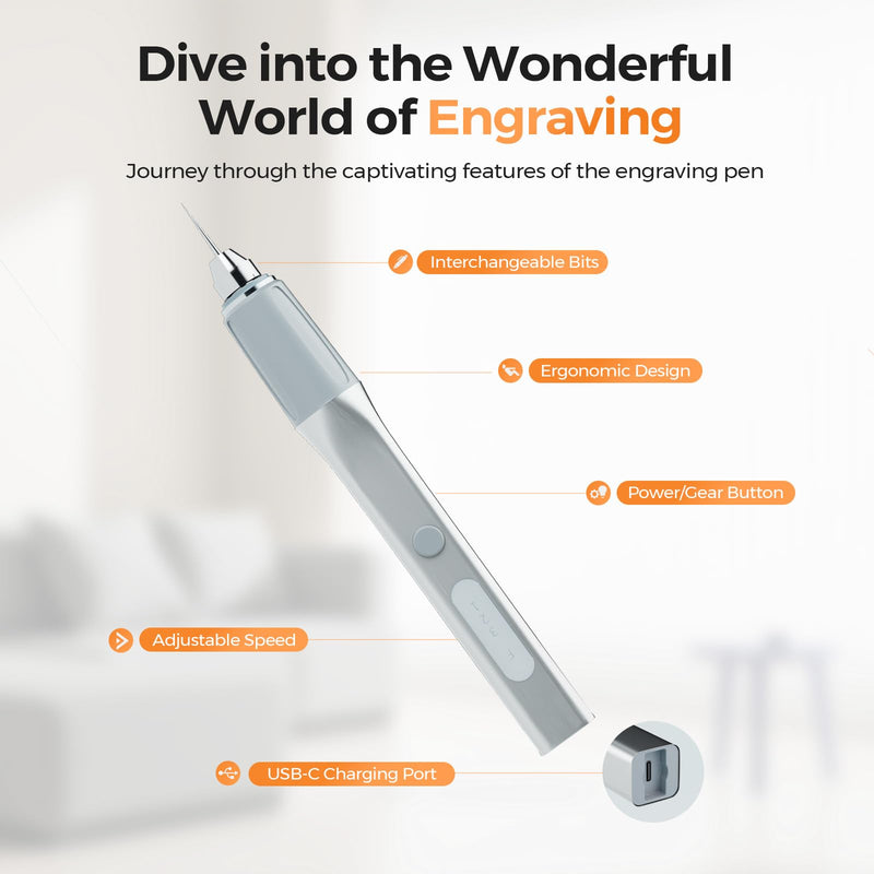 VOLLYC Grinding Machine, Rechargeable Engraving Pen