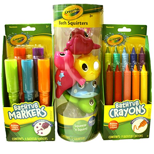 Crayola Bath Time Fun Bundle Including Bathtub Markers, Bathtub Crayons and Bath Squirters - Bring Creative Fun to Bath Time - Ages 3+