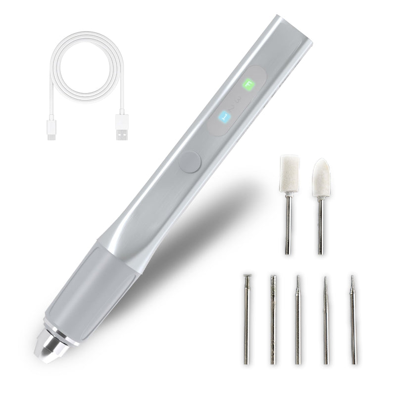 Electronic pen with attachments on a white background