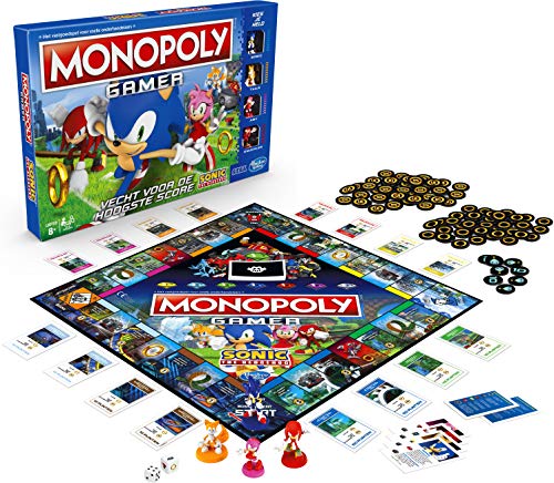 Monopoly Gamer Sonic The Hedgehog Edition Board Game for Kids Ages 8 Up Sonic Video Gamer Themed Board Game
