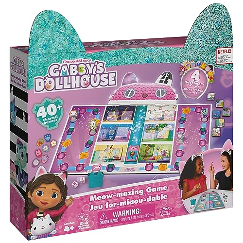 Spin Master Games, Gabbys Dollhouse, Meow-Mazing Board Game, Board Game for Kids, Family Games, Preschool Game for Families Kids Ages 4+